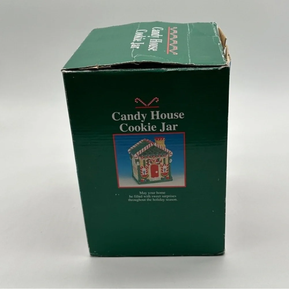 Christmas Gingerbread House Cookie Jar Ceramic In‎ Original Box Xmas Baking